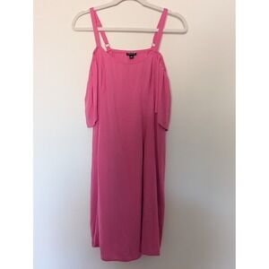 Torrid Womens Plus‎ 00 Pink Cold Shoulder Short Sleeve Knee Length Dress
